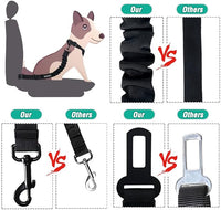 COOYOO Dog Seat Belt,3 Piece Set Retractable Dog Car Harness Adjustable Dog Seat Belt for Vehicle Nylon Pet Safety Seat Belts Heavy Duty & Elastic