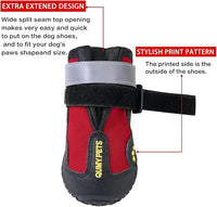 QUMY Dog Shoes for Large Dogs, Medium Dog Boots & Paw Protectors for Winter Snowy Day, Summer Hot Pavement, Waterproof in Rainy Weather, Outdoor Walking, Indoor Hardfloors Anti Slip Sole Red Size 2