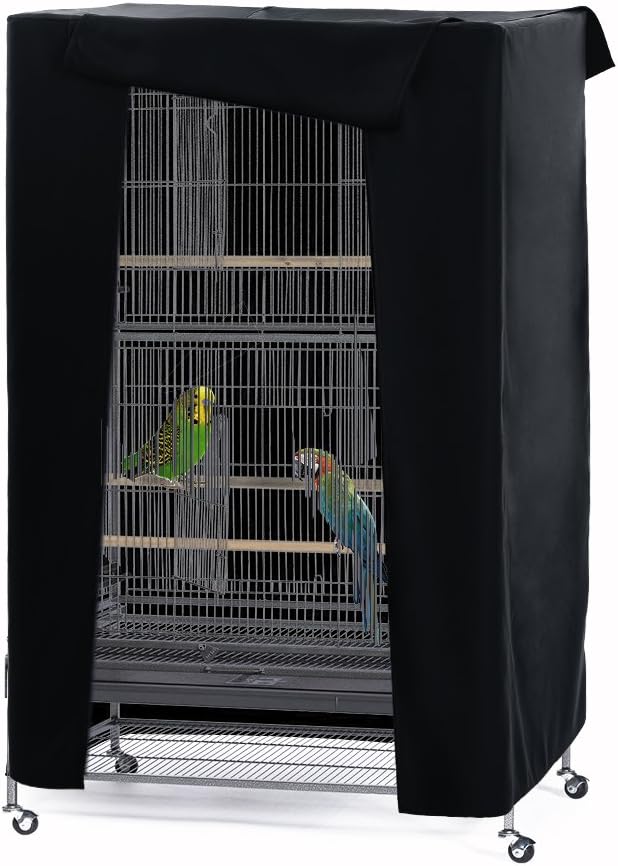 PONY DANCE Pets Product Universal Birdcage Cover Blackout - 21.0"L x 21.0"W x 28.0"H / Black