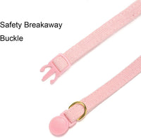 Breakaway Cat Collar with Bow Tie and Bell Adjustable Soft Corduroy - Small: Neck 7.5" - 11.0" / Pink - image 3