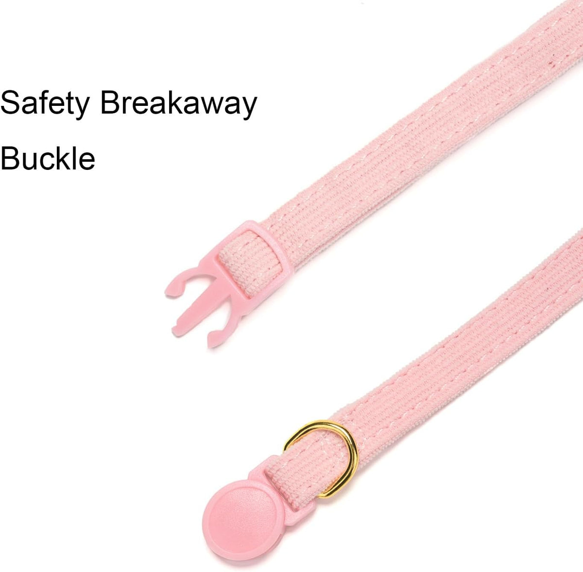 Breakaway Cat Collar with Bow Tie and Bell Adjustable Soft Corduroy - Small: Neck 7.5" - 11.0" / Pink - image 3