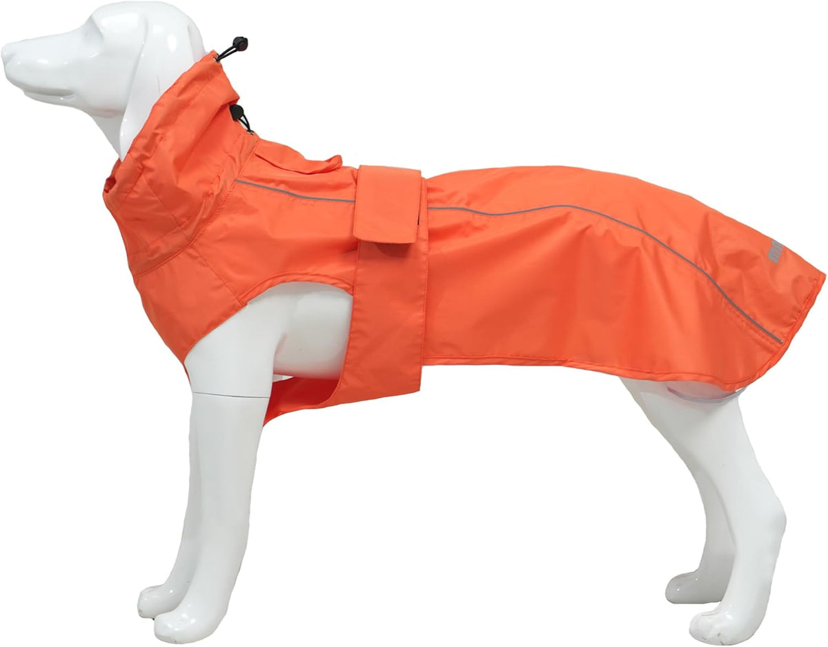 Waterproof Dog Raincoat with Reflective Strip - Small / Orange