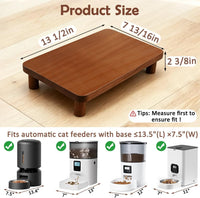 SZEE Cat Food Stand, Elevated Cat Feeder Stand for Automatic Feeder & Bowls – Essentials for Cats - Walnut Wood / Standard ( 13.5" × 7.8“ × 2.5” ) - image 4