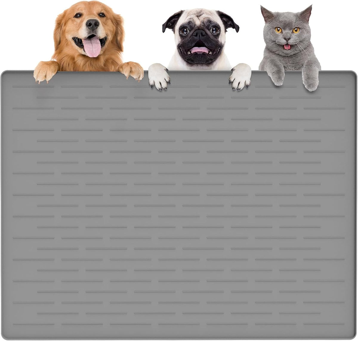 51.2"x25.6" Largest Dog Food Mat - Light Gray / 39.5"L x 29.5"W