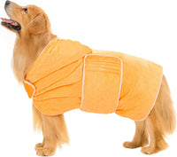 Avont Dog Bathrobe – Super Absorbent Quick-Dry Microfiber Hooded Robe – Essentials for Dogs - Yellow / Medium