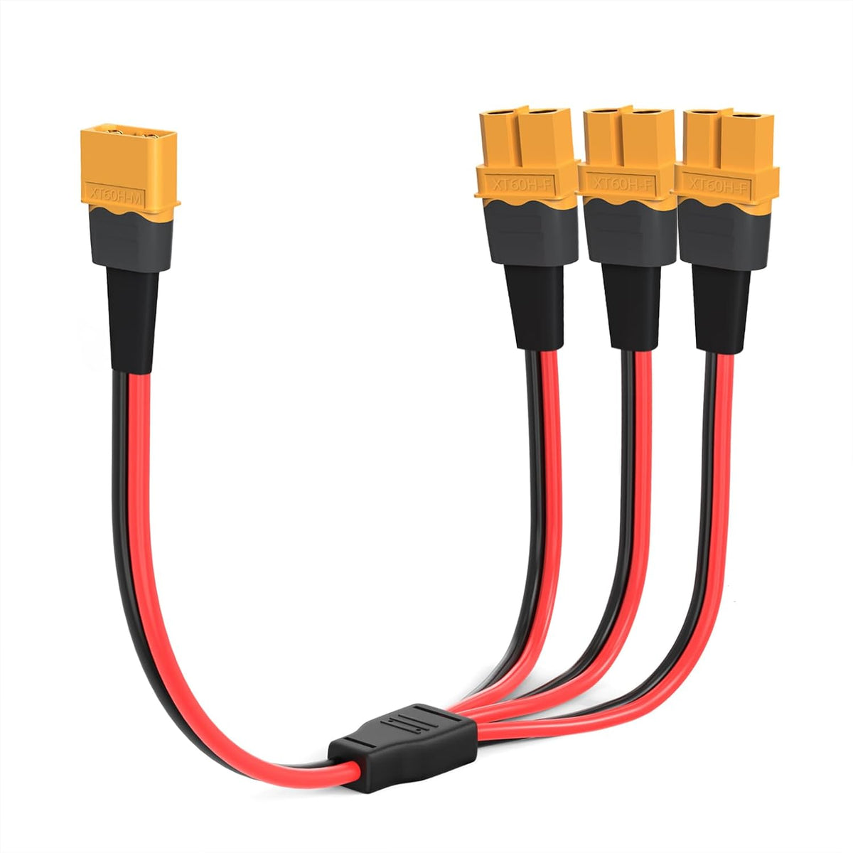 ELFCULB XT60 3 way splitter cable with 12AWG tinned copper wire, 1 ft long - view 4