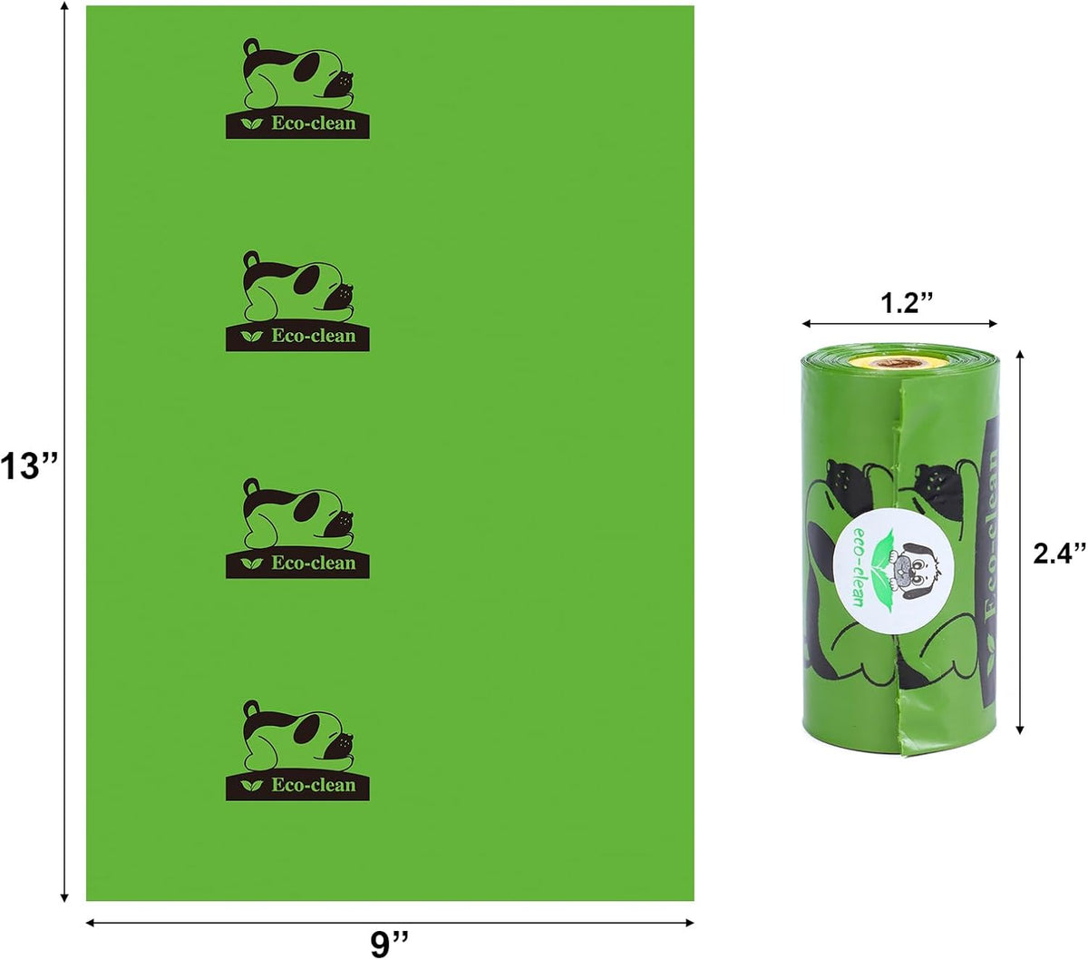 ECO-CLEAN Dog Poop Bags, 24 Rolls/360 Bags with Dispenser – Essentials for Dogs - Green with Indicator - image 2