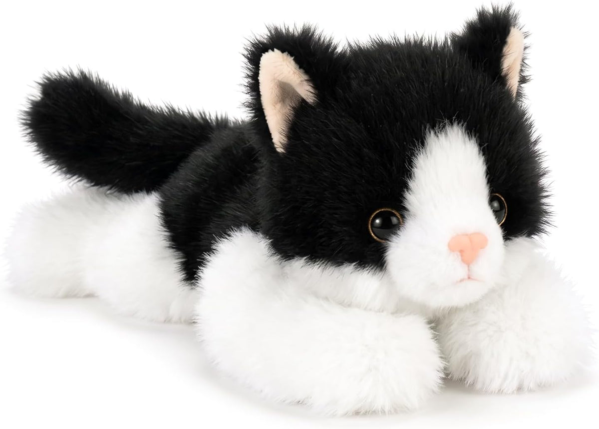 PEACH CAT tuxedo cat stuffed animal, black and white weighted kitten plush - view 3