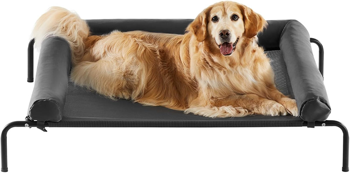RRPETHOME Elevated Cooling Dog Cot 43x31" - Black / 43.0"L x 31.0"W x 8.0"Th
