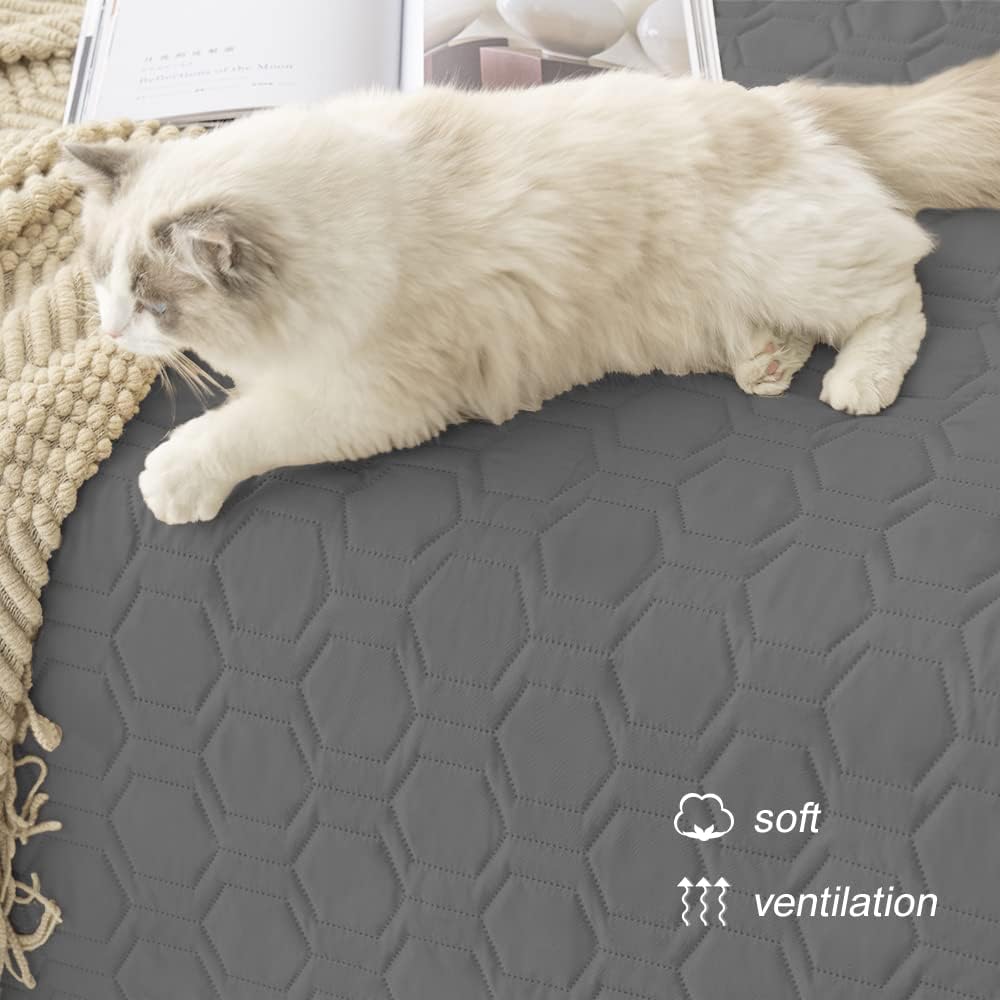 Tcksstex Waterproof Blanket Couch Cover for Dogs Pet Bed Protector – Essentials for Dogs - Dark Grey / 40x50Inch (Pack of 1) - image 2