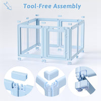 DIY Clear Acrylic Dog Playpen House - Sky Blue / 8PCS / 23.6"H - image 3
