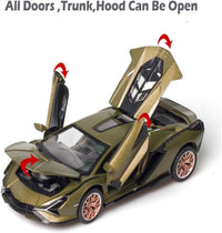 Lambo Toy Car Sian FKP3 Die-Cast Car Model with Lights and Sound Pull - Green - image 3