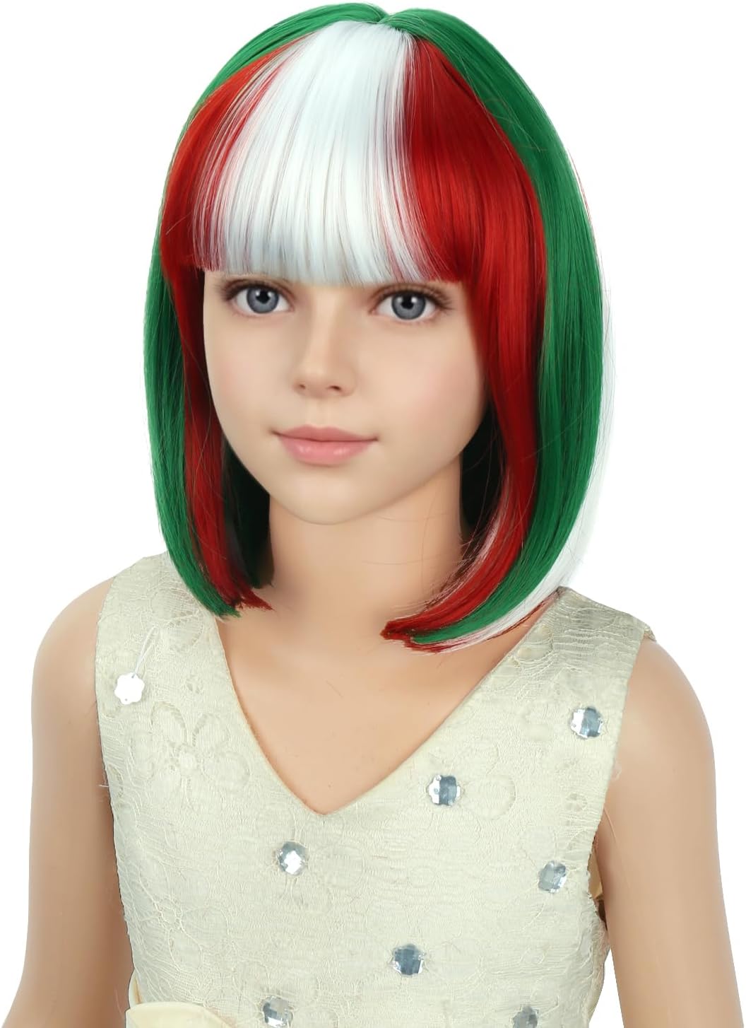 PATTNIUM kids short chocolate brown bob wig with bangs - view 35