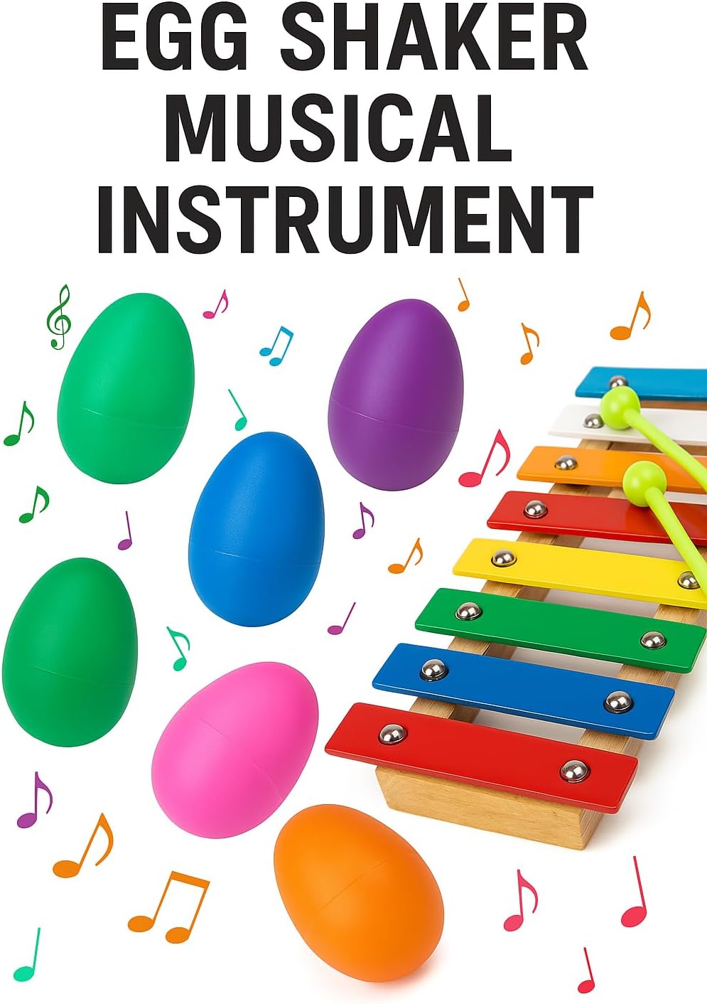 GiftExpress 18 Easter egg shakers in 7 colors for kids - view 2