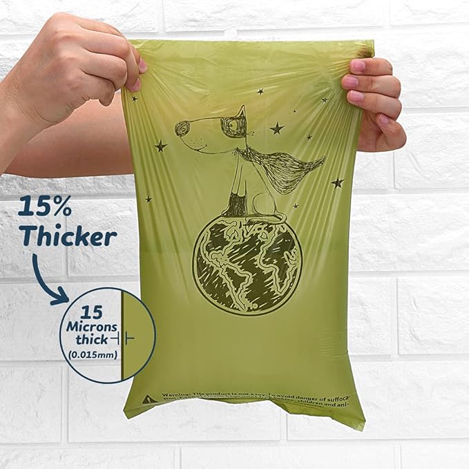 Ley's Dog Poop Bags 135 Count, Biodegradable Poop bags Extra Thick Strong, Eco-Friendly Dog Waste Bag, Doggie Bag Refill Rolls with Dispenser