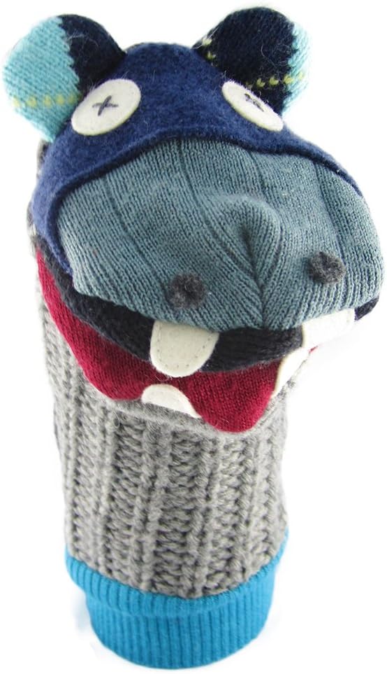 Cate and Levi reclaimed wool hand puppet, handmade dog in mixed colors, 12 inches - view 8