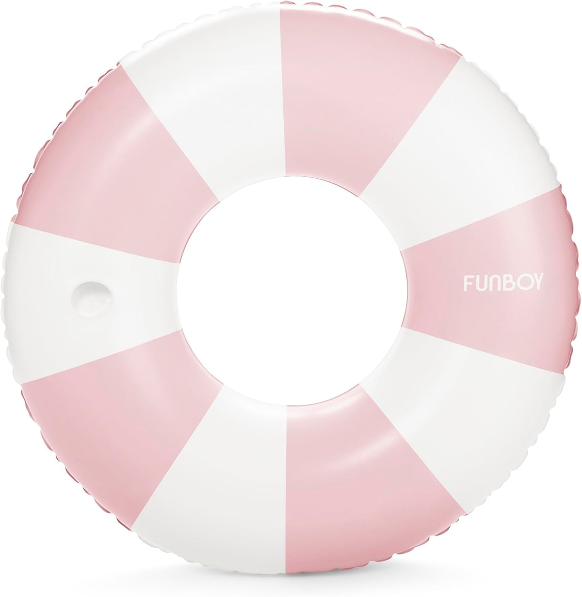 FUNBOY Giant 46" Vintage Pink Stripe Pool Tube Float with Cup Holder – Fun for Kids & Family - Pink