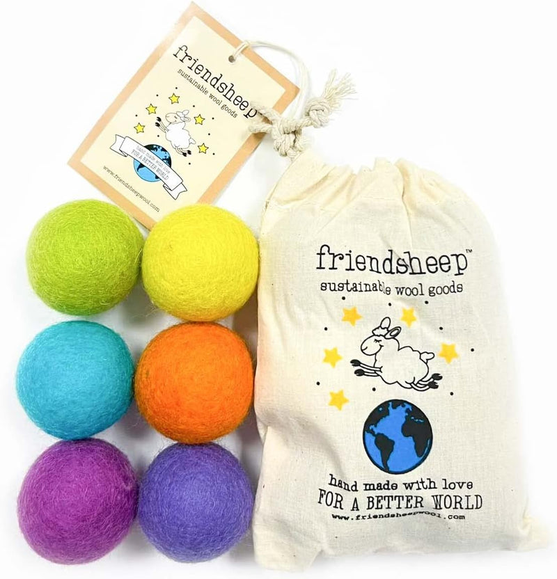 Friendsheep Eco Wool Pet Toy Ball, Cat, Ferret, Small Dog - Rainbow Land
