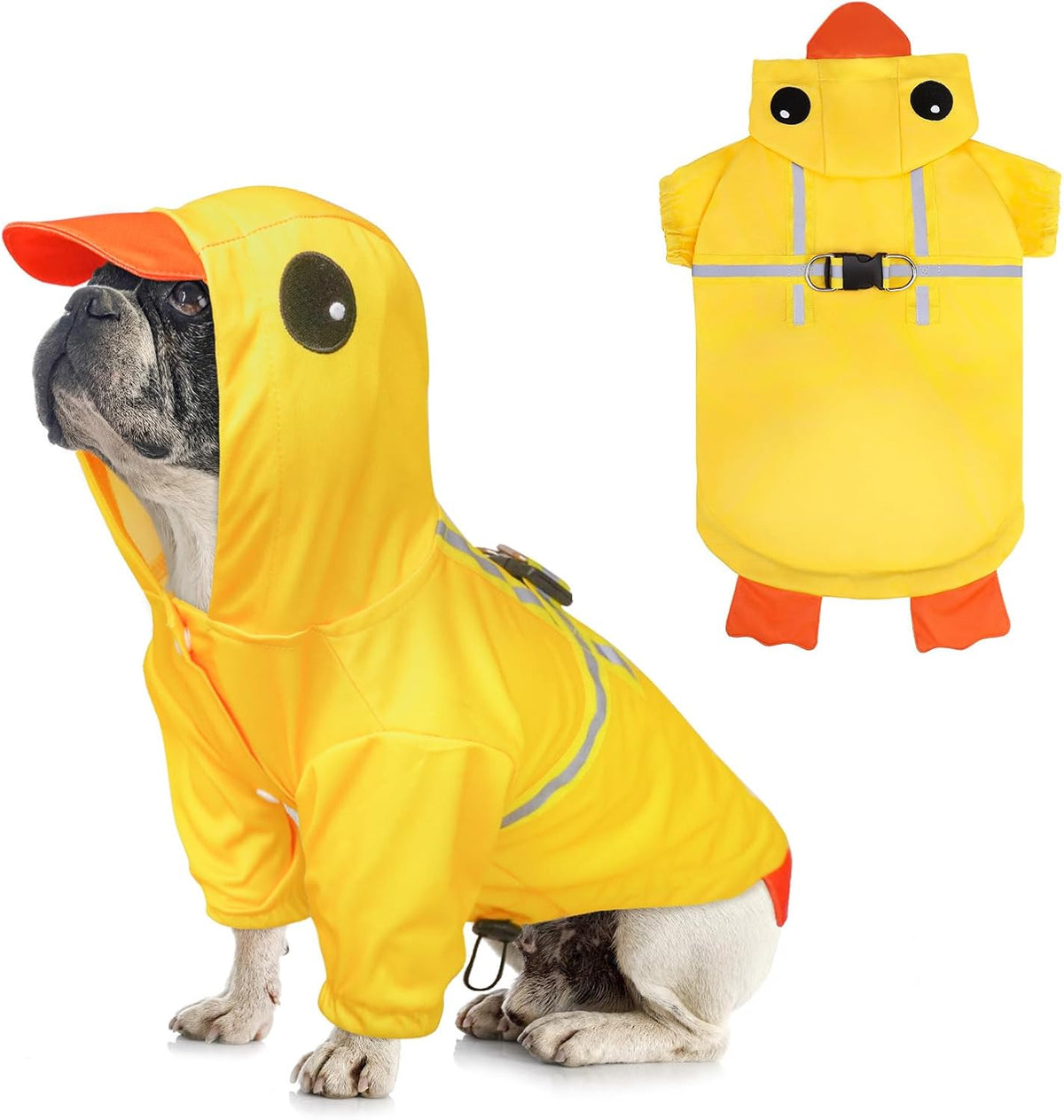 Dog Raincoats for Medium Dogs, Waterproof Rain Jacket with Hood – Essentials for Dogs - Yellow Duck / XS(Back 10.5", Chest 16.9", Neck 12")