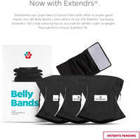 Pet Parents Washable Belly Bands for Male Dogs + Extendrs of Durable - Large (20-25") / Black - image 2