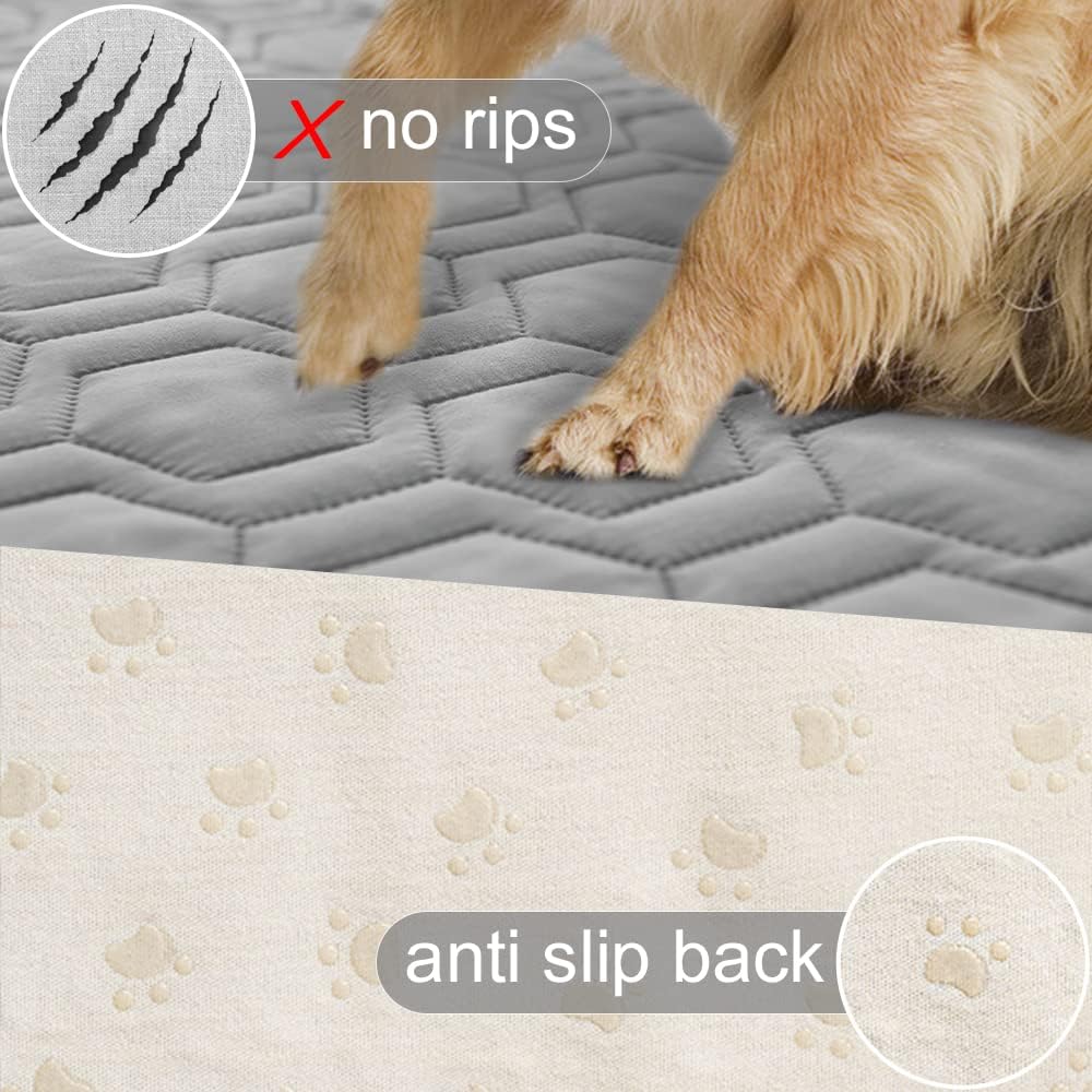 Tcksstex Waterproof Blanket Couch Cover for Dogs Pet Bed Protector – Essentials for Dogs - Light Grey / 52x82Inch (Pack of 1) - image 4