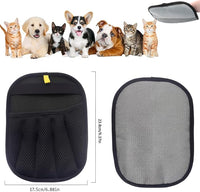 Double-Sided Pet Hair Removal Gloves - Reusable Static Removal Grooming Gloves for Dogs & Cats, Efficient Fur Removal Tool for Furniture, Carpet, Car Seats, Sofa, Bedding & Clothes (1 Pack)