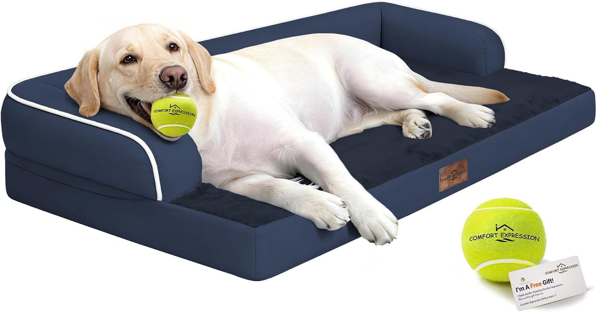 Comfort Expression Orthopedic XL Dog Bed for Large and Extra Large - Navy Blue / 45"L x 35"W x 8"Th