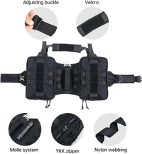 EXCELLENT ELITE SPANKER Nylon Dog Backpack with 2 Side Pockets - Black / M-Chest 25.6-30" - image 3