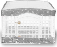 2 Pack Dog Playpen Cover and Bottom Pad Fits for 36 Inch 4 Panels Pet - Gray