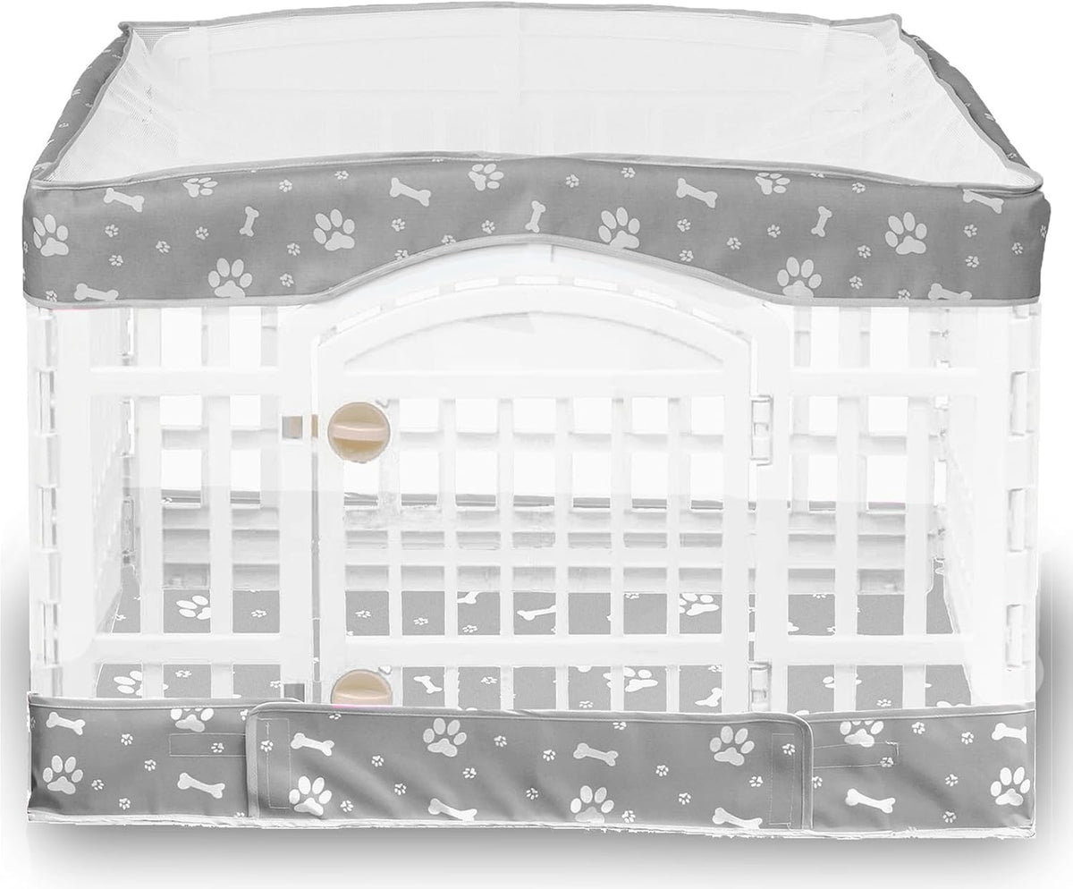 2 Pack Dog Playpen Cover and Bottom Pad Fits for 36 Inch 4 Panels Pet - Gray