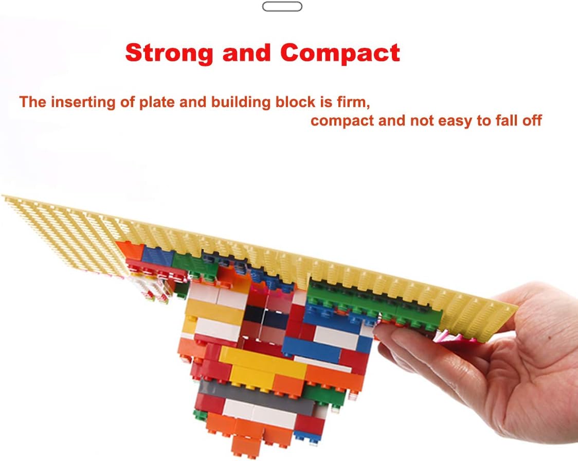 LVHERO 8 Pack Classic Baseplates Building Plates for Building Bricks - Sand / 16 - image 2