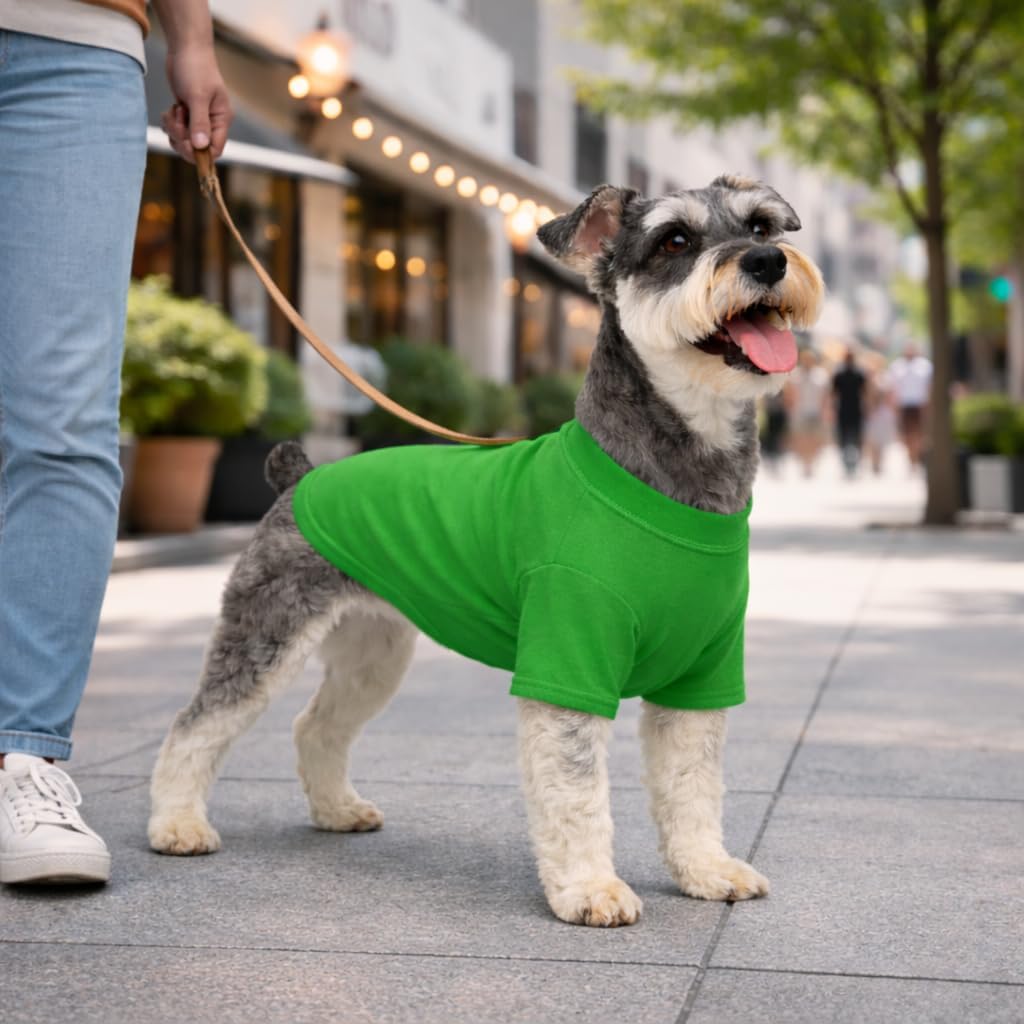 Lovelonglong Pet Clothing Dog Costumes Basic Blank T-Shirt Tee Shirts - M (-9lbs) / Green - image 4