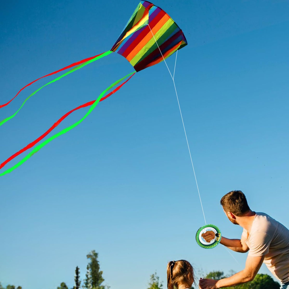 HENGDA rainbow parafoil kite with long tail, string winder and carry bag - view 5