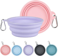 Kytely Collapsible Dog Bowls Medium - Lavender & Pink / Small