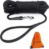 Check Cord Dog Leash Long Lead Obedience Recall Training Tracking - Black / 3/8 inch * 15foot