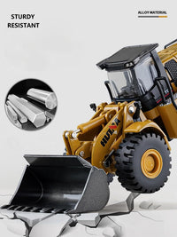 Gemini&Genius diecast wheel loader toy, metal construction vehicle with raising arm - view 4
