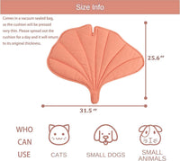 Letalong 30 X 20 Inch Leaf Shaped Cotton Cat Bed Pad - Pink - image 2