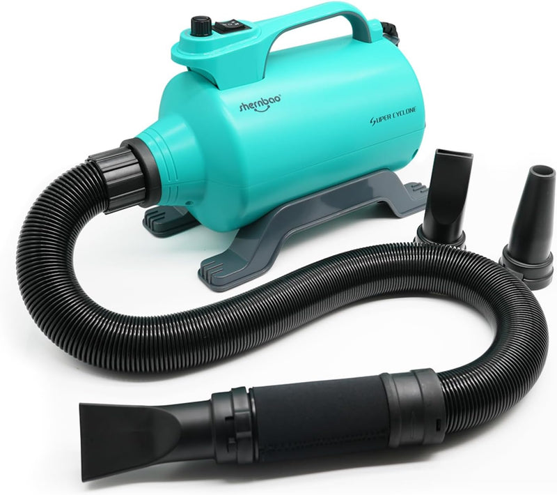 Dog Dryer High Velocity Pet Dog Grooming Force Hair Dryer/Blower 5.0HP – Essentials for Dogs - Green