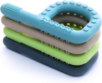 Teething Toys for Baby 3-6-12 Months 4 Pack P Shape - Blue/Khaki/Green/Gray