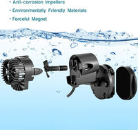 AQQA Wave Maker Pump, 530GPH Aquarium Circulation Pump 360 Degree Rotatable Submersible Powerhead Pump with Magnet Suction Base for Marine and Freshwater Aquariums（3W)