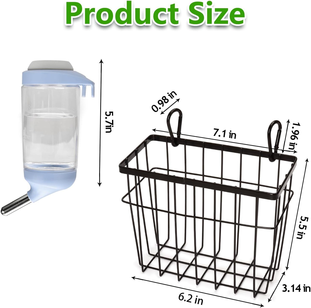 SANGLE SOPFFY Rabbit hay Feeder Small Animal Feeding Set with 350ml - black-4 - image 2
