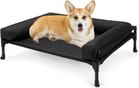 Veehoo Outdoor Elevated Dog Bed-Cooling Raised Dog Cot for Large - Black / 29.0"L x 18.0"W x 11.0"Th