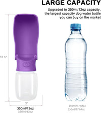 Portable Dog Water Bottle Dispenser [Leak Proof & Foldable] Dog - Purple / 12OZ - image 4