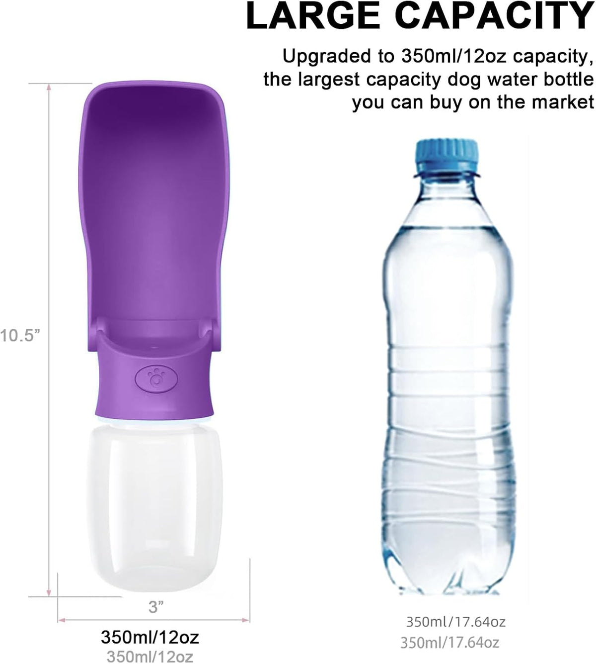 Portable Dog Water Bottle Dispenser [Leak Proof & Foldable] Dog - Purple / 12OZ - image 4