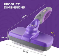 Hertzko Self-Cleaning Slicker Brush for Deshedding Long and Short-Haired Pets - Small Size Grooming Rake and Comb for Dogs and Cats