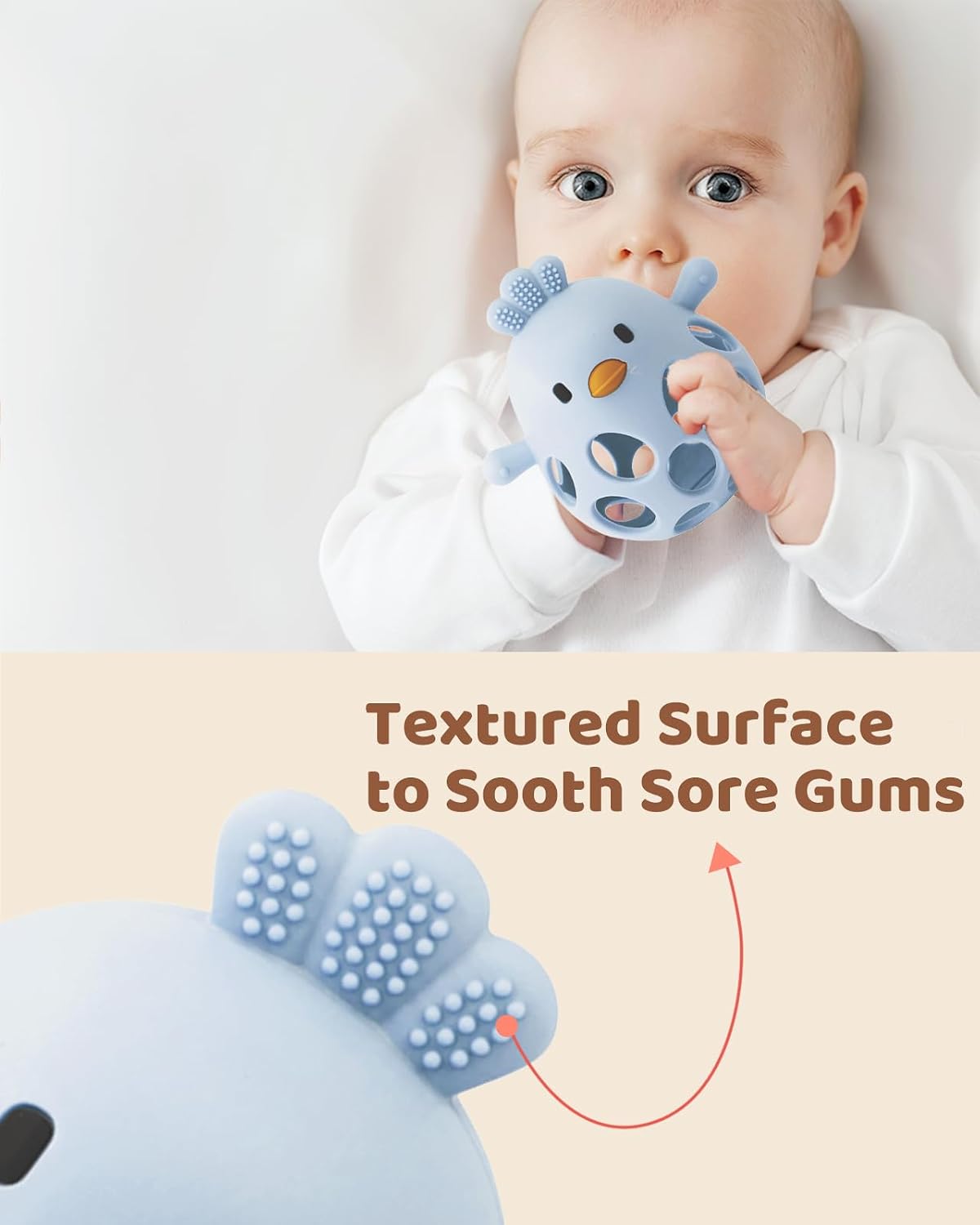 ChooKaChoo 2-in-1 Baby Teething Rattle Toy - Blue - image 4