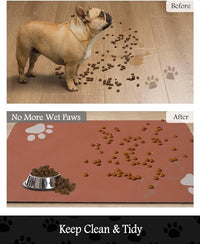 Pet Feeding Mat-Absorbent Dog Mat for Food and Water Bowl-No Stains Quick Dry Water Dispenser Mat-Dog Accessories Pet Supplies-Bowl for Messy Drinkers（Orange,16"x24"