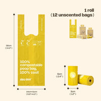 Deo Doo Compostable Dog Poop Bags with Handles 144 Bags - Yellow-100% Compostable - image 3
