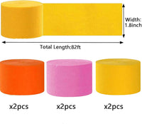 We Moment Dusty Blue Light Blue White Crepe Paper Streamers 1.8 Inch - Pink Orange Yellow - image 2