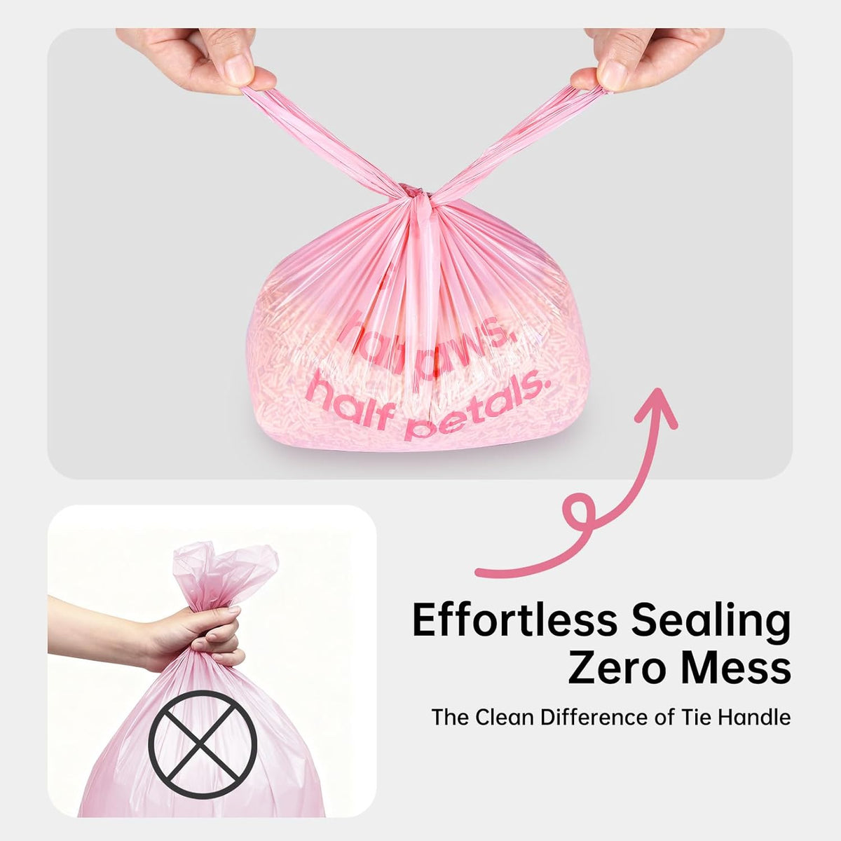125 Count Cat Poop Bags with Handles - Cherry Blossom / 125 Count / Medium-14.5"x6.6" - image 4